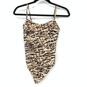 JETS Australia Sahara Tank One-Piece Swimsuit Womens Size US 4 Leopard Print